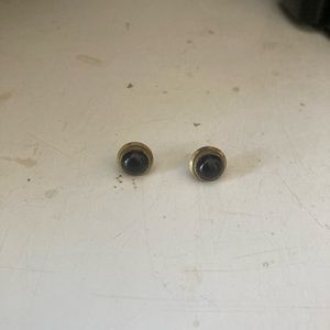 Purple Stone and Gold Earrings